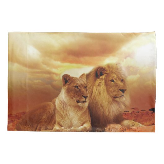 Leeuwen en leeuwen kussensloop (Achterkant-Links)