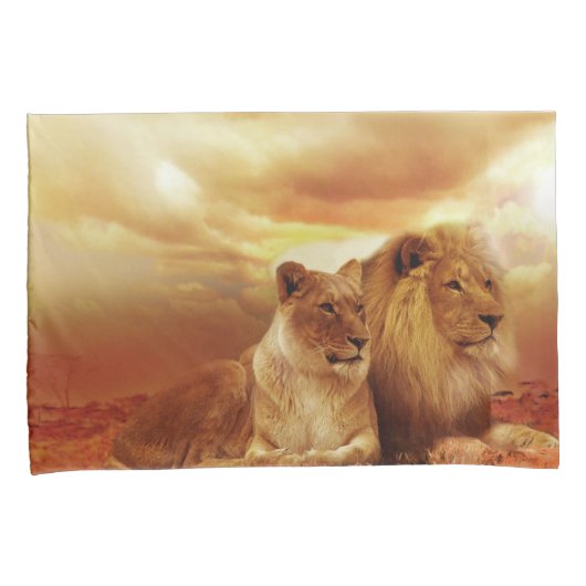 Leeuwen en leeuwen kussensloop (Voorkant-Rechts)