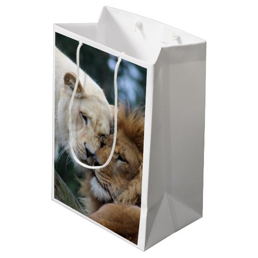 Leeuwen en leeuwen medium cadeauzakje (Achterkant Gekanteld)