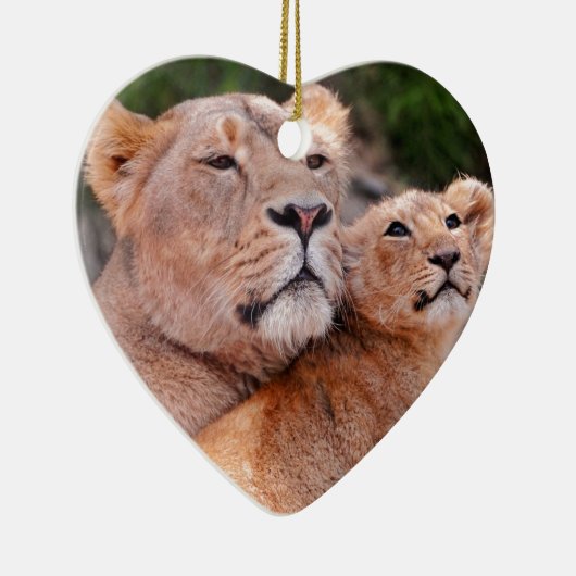 Leeuwen en leeuwen rusten voor de tante keramisch ornament (Rechts)