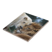 Leeuwen en leeuwen tegeltje (Zijkant)