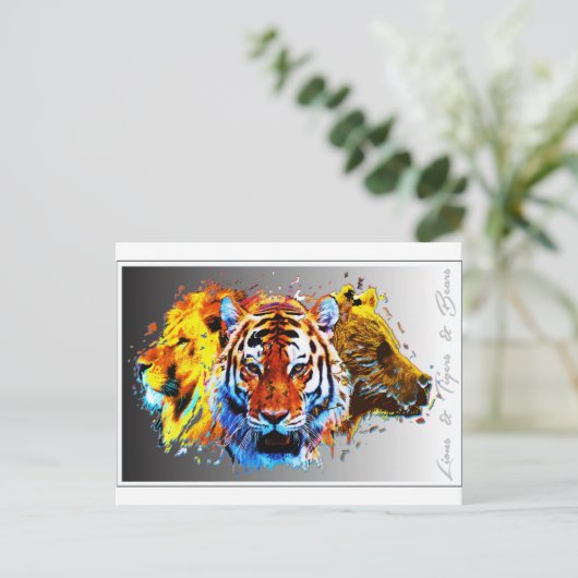 leeuwen en tijgers en beren.jpg briefkaart (Staand voorkant)