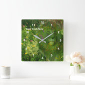 Leeuwen en wilde bloemen fantasy Animal Art Vierkante Klok (Huis)