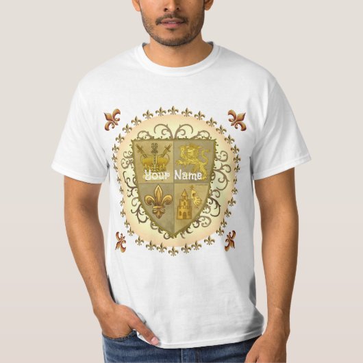 Leeuwen Familiewapen Achternaam T-shirt (Voorkant)
