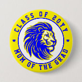 Leeuwen Geel en Blauw Moeder van de Afstuderen Ronde Button 7,6 Cm (Voorkant)