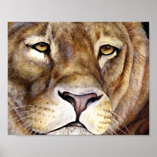 Leeuwen gezicht fine art poster (Voorkant)