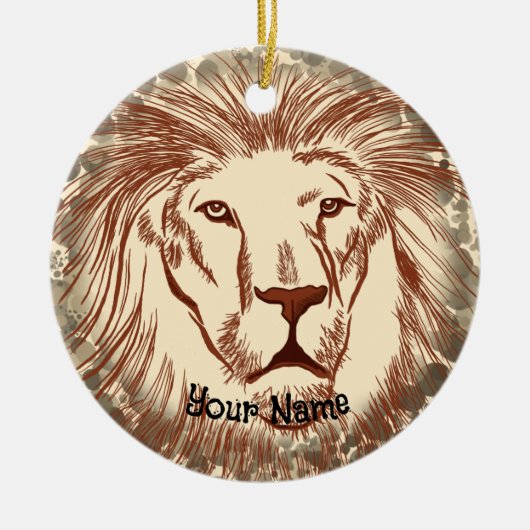 Leeuwen Gezicht Keramisch Ornament (Voorkant)