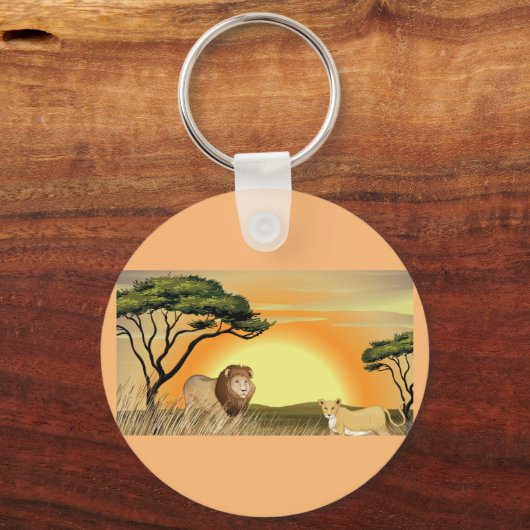 leeuwen in de wilde Sleutelhanger (Voorkant)