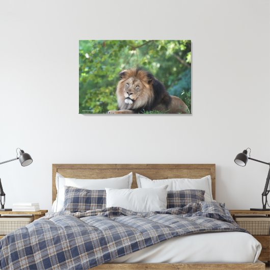 Leeuwen in een bos canvas afdruk (Insitu (Slaapkamer))
