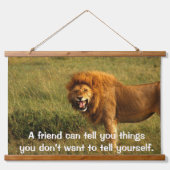 Leeuwen in een veld die naar je kijken hangend wandkleed (Voorkant)