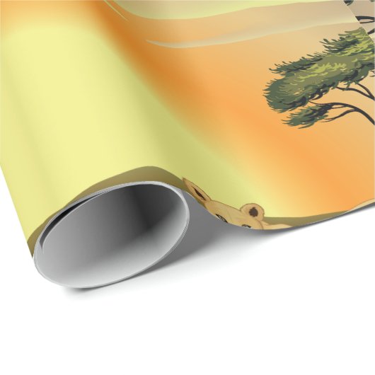 leeuwen in het wild cadeaupapier (Rol Hoek)