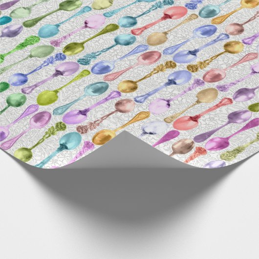  leeuwen in regenboogkleuren op kant cadeaupapier (Hoek)