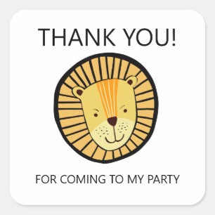 Leeuwen Jongens Verjaardagsfeestje Vierkante Sticker