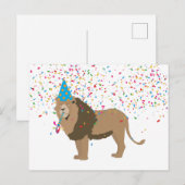 Leeuwen Jungle Feestvierende Dieren Die Een Feest  Briefkaart (Voorkant / Achterkant)