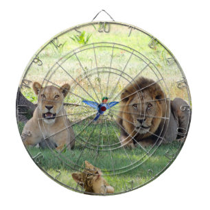 Leeuwen. Kat en kolibrie in de Jungle Dartbord