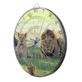 Leeuwen. Kat en kolibrie op het Oerwoud Dartbord (Voorkant Rechts)