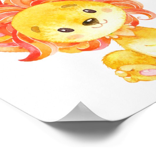 Leeuwen kinderkamer muurdecoratie Moedig baby cade Poster (Hoek)