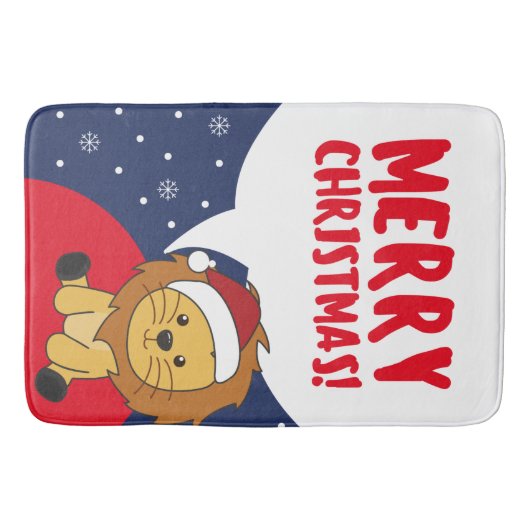 Leeuwen met kerstmis Winterdieren Lons Bath Mat (Voorkant)