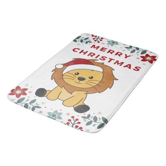 Leeuwen met kerstmis Winterdieren Lons Bath Mat (Gekanteld)