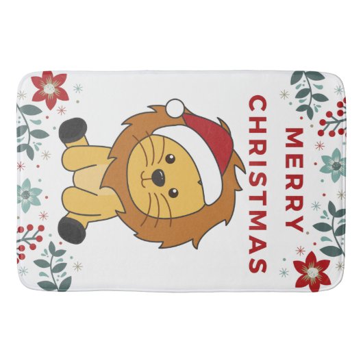 Leeuwen met kerstmis Winterdieren Lons Bath Mat (Voorkant)