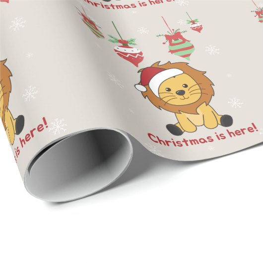 Leeuwen met wintersneeuw en leeuwen met onmiddelli cadeaupapier (Rol Hoek)