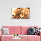 Leeuwen paar canvas print (Insitu (Woonkamer))
