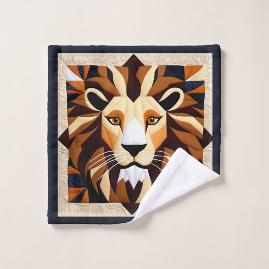 Leeuwen quilt washandje (Wasdoekje)