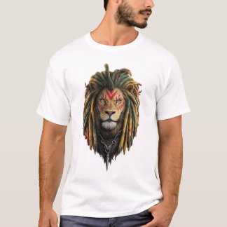 Leeuwen Rasta Stijl T-Shirt – Reggae Geïnspireerd
