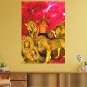 Leeuwen reis canvas afdruk (Insitu (Woonkamer))