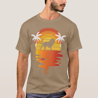 Leeuwen shirt retro zonsondergang 70s vintage dier