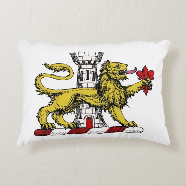 Leeuwen Toren Fleur de Lis Kam Embleem C Accent Kussen (Voorkant)
