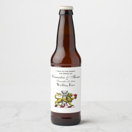 Leeuwen Toren Fleur de Lis Kam Embleem C Bier Etiket (Voorkant)