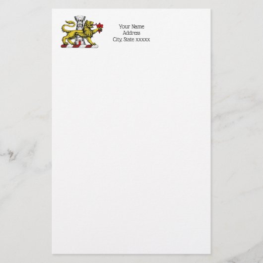 Leeuwen Toren Fleur de Lis Kam Embleem C Briefpapier (Voorkant)