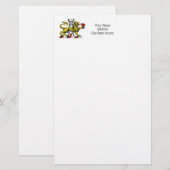 Leeuwen Toren Fleur de Lis Kam Embleem C Briefpapier (Voorkant / Achterkant)