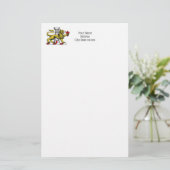 Leeuwen Toren Fleur de Lis Kam Embleem C Briefpapier (Staand voorkant)