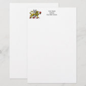 Leeuwen Toren Fleur de Lis Kam Embleem C Briefpapier (Voorkant / Achterkant)