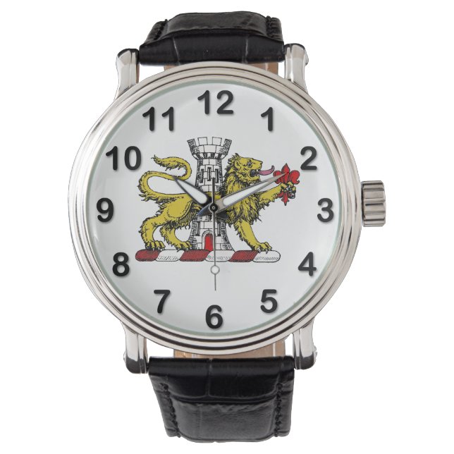 Leeuwen Toren Fleur de Lis Kam Embleem C Horloge (Voorkant)