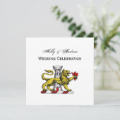 Leeuwen Toren Fleur de Lis Kam Embleem C Kaart (Staand voorkant)