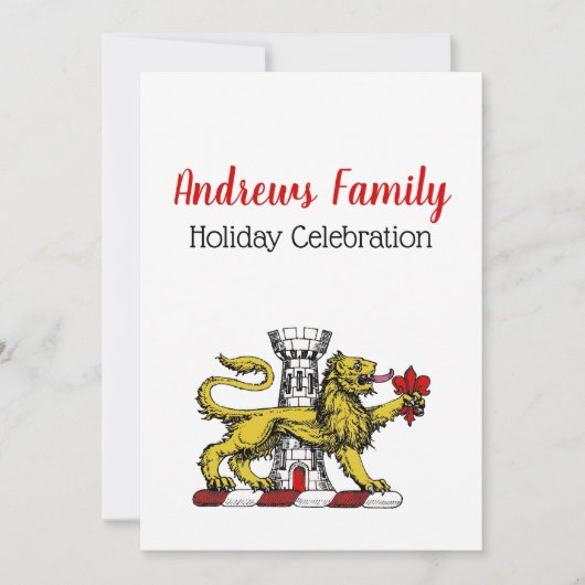 Leeuwen Toren Fleur de Lis Kam Embleem C Kaart (Voorkant)
