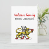 Leeuwen Toren Fleur de Lis Kam Embleem C Kaart (Staand voorkant)