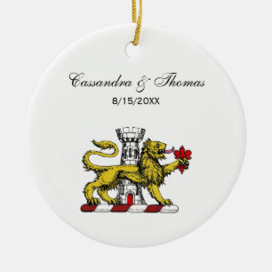 Leeuwen Toren Fleur de Lis Kam Embleem C Keramisch Ornament