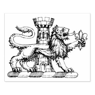 Leeuwen Toren Fleur de Lis Kam Embleem C Rubberstempel
