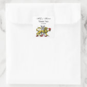Leeuwen Toren Fleur de Lis Kam Embleem C Vierkante Sticker (Tas)