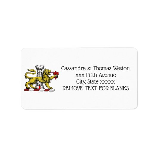 Leeuwen Toren Fleur de Lis Kuif Embleem C Etiket (Voorkant)