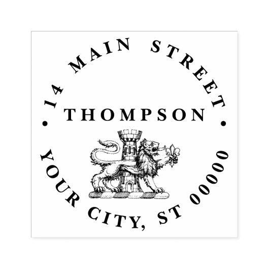 Leeuwen Toren Fleur de Lis Kuif Embleem C Rubberstempel (Afrduk)