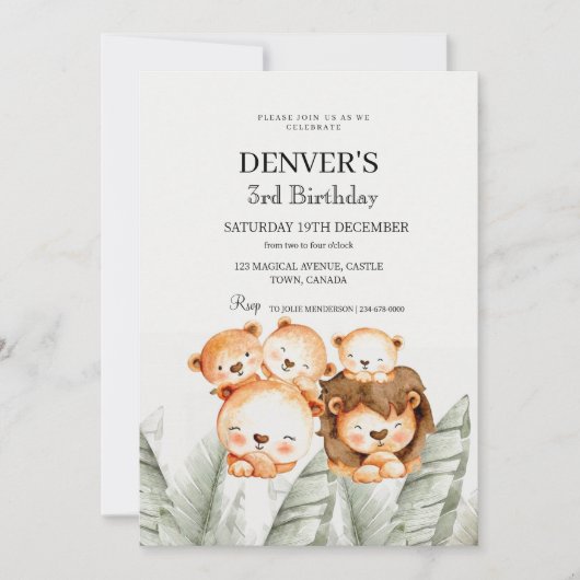 Leeuwen Tropisch Feest | Geslachtsneutraal Kaart (Voorkant)