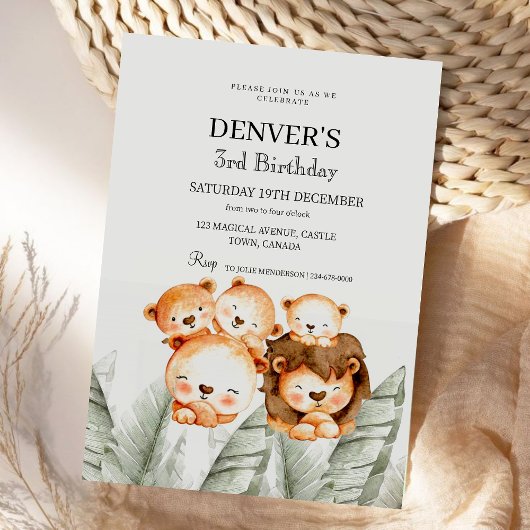 Leeuwen Tropisch Feest | Geslachtsneutraal Kaart