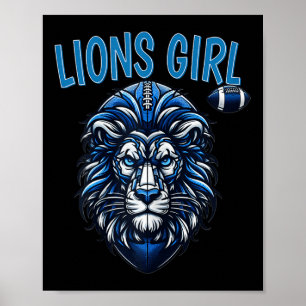 Leeuwen voor Meisje Grappig Amerikaans Football Ga Poster