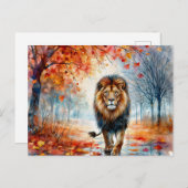 Leeuwen wandelen in de Waterverf Briefkaart (Voorkant / Achterkant)