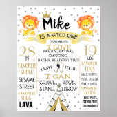 Leeuwen Wilde Een Birthday Party-tekenbord Poster (Voorkant)